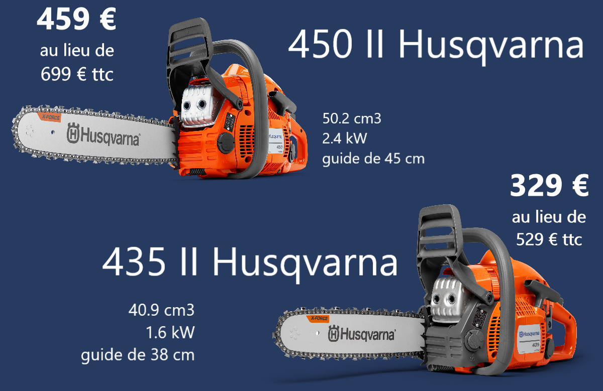 promotion tronçonneuse Husqvarna 435 II et 450 II